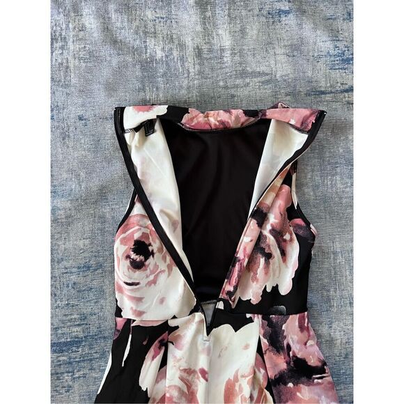 Forever 21 Black Cream Pink High Neckline Sleeveless Mini Dress Large - Picture 3 of 8